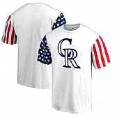 Men's Colorado Rockies Fanatics Branded Stars & Stripes T-Shirt White FengYun,baseball caps,new era cap wholesale,wholesale hats